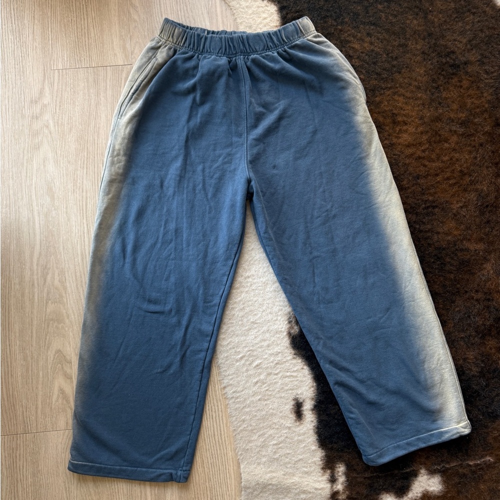 BLUE AND CREAM OMBRE DRAWSTRING SWEATPANTS